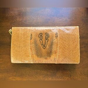 VTG King Cobra Snakeskin Clutch Purse Shoulder Bag Natural Bespoke 1950s